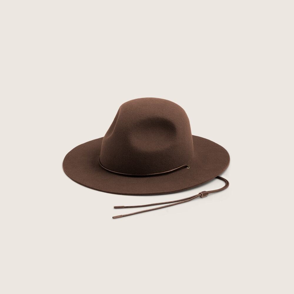 Will + Bear Woodley Scout Hat With Lanyard in Auburn Size S